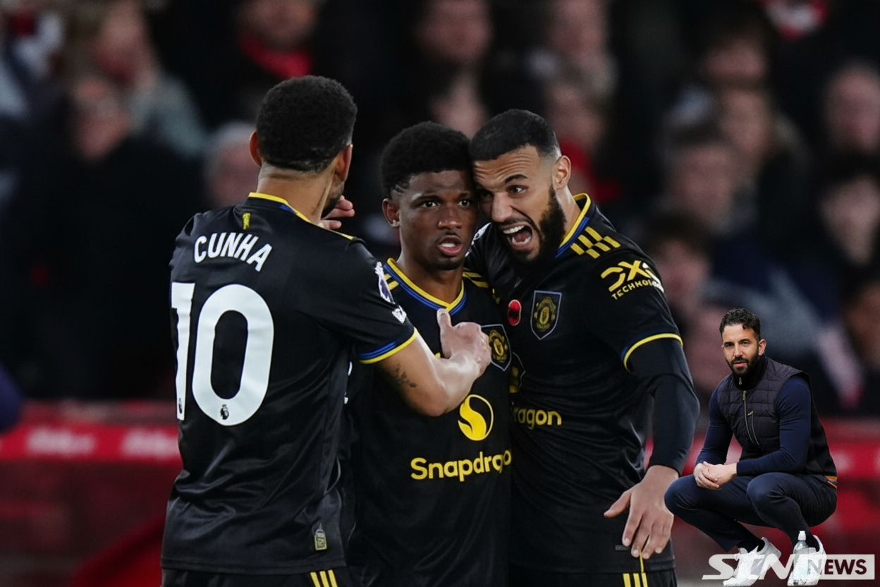 맨유, 아마드 원더골에도 노팅엄과 2-2 무승부