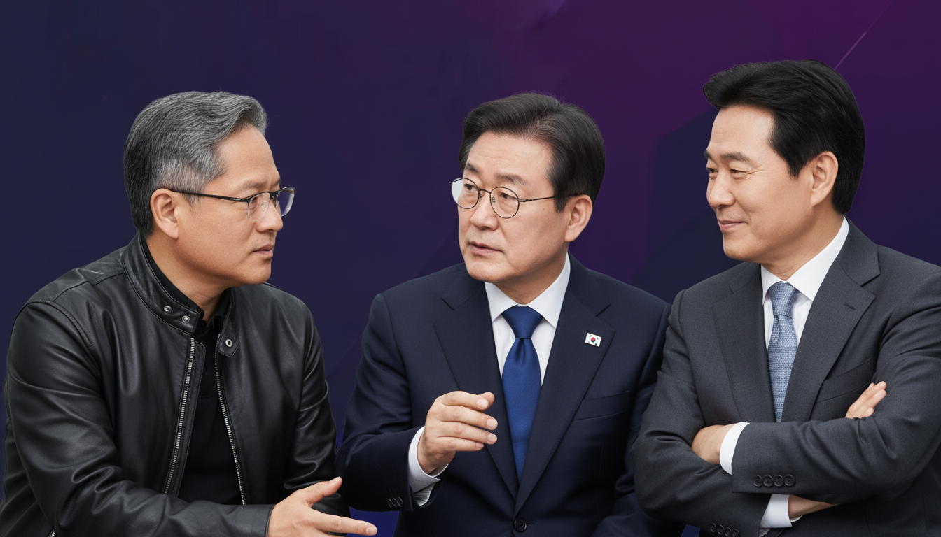 젠슨황-이재명-정의선, AI 협력 '깐부' 맺다